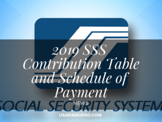 2019 SSS Contribution Table and Schedule of Payment